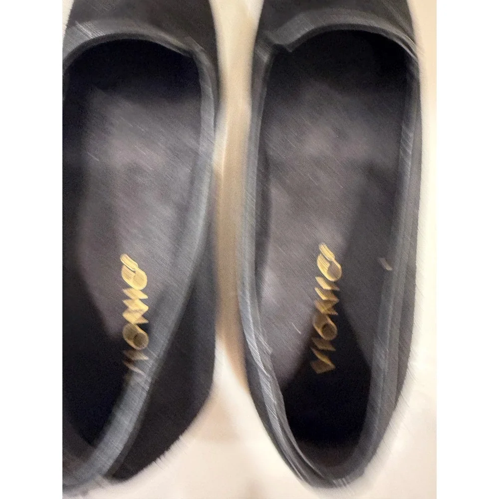 Vionic Womens Black Suede Loafers Orthotic Slip On Flats Size 6.5